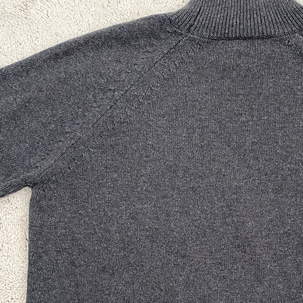 Sold Quince Organic Cotton Charcoal Grey Mock Neck Sweater Small - Picture 10 of 16
